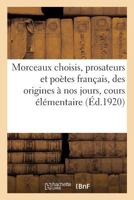 Morceaux choisis, prosateurs et poètes français, des origines de la langue à nos jours 2019319772 Book Cover