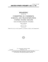 Amateur Sports Integrity Act, S. 718 1675632480 Book Cover