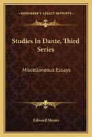 Studies in Dante, Volume 3 1163113077 Book Cover