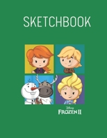 Sketchbook: Disney Frozen 2 Elsa And The Nokk Spring Flowers - Leaves Blank Sketchbook Blank White Pages for Drawing - Sketching - Doodling and More Themed Planner 8.5 x 11 Inches 110 Pages Cute Flowe 1674638833 Book Cover