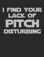 I Find Your Lack Of Pitch Disturbing: Blank Sheet Music Notebook Staff Paper, 12 Staves Music Manuscript Paper 1795732814 Book Cover