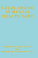 Legal Issues in Mental Health Care 0306438674 Book Cover