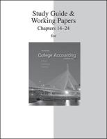 Study Guide and Working Papers Chapters for College Accounting (14-24) 0077430603 Book Cover