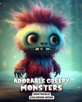 Adorable Creepy Monsters Greyscale Coloring Book: Zen Coloring Pages for Adults, Teens, Kids, with Fantasy Creatures B0CM9R321B Book Cover