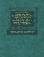Historisch-Kritische Ausgabe Samtlicher Handschriften, Drucke Und Typoskripte: Oxforder Oktavheft 1 & 2 + Commntary + 1 CD-ROM + 1 Facsimile (Ein Land 1016534248 Book Cover