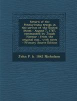Return Of The Pennsylvania Troops In The Service Of The United States (1887) 1378640314 Book Cover
