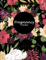 Pregnancy Tracker: Black Floral Design, Pregnancy Record Book Large Print 8.5" x 11" Pregnancy Memory Book With Monthly To Do Notes 1720710627 Book Cover