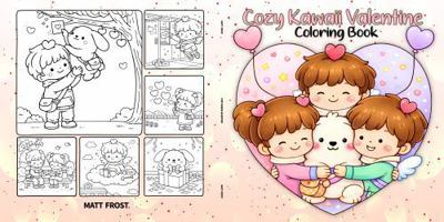 Cozy Kawaii Valentine A Bold and Easy Coloring Book: Cute Valentine Coloring Book for Adults and Teens B0GKVQW6DP Book Cover