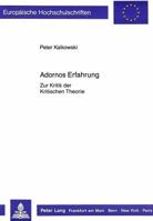 Adornos Erfahrung: Zur Kritik Der Kritischen Theorie 3820403205 Book Cover