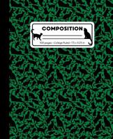 Composition: College Ruled Writing Notebook, Green Cat Pattern Marbled Blank Lined Book 1073358763 Book Cover