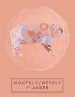 Monthly/Weekly Planner: Orange Japanese Origami Bear Weekly Planner + Monthly Calendar Views 12 Month Agenda Planner Gift For Bear Lovers 167607080X Book Cover