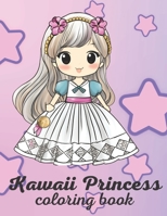 Kawaii Princess Coloring Book B0C1J7N643 Book Cover