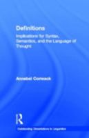 Definitions: Implications for Syntax, Semantics, and the Language of Thought 0815331312 Book Cover