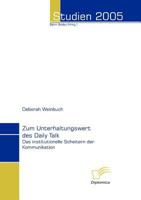Zum Unterhaltungswert Des Daily Talk 3832493603 Book Cover