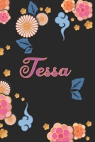 Tessa: Notizblock, Personalisiertes Tagebuch mit Vornamen f�r M�dchen und Frauen, 100-seitiges Notizbuch 6x9 (15x23cm) mit chinesischem Blumenmuster. 1661598404 Book Cover