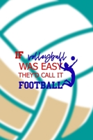 If Volleyball Was Easy They'd Call It Football: All Purpose 6x9 Blank Lined Notebook Journal Way Better Than A Card Trendy Unique Gift Aqua Ball Volleyball 1708405240 Book Cover