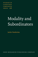 Modality and Subordinators 9027205833 Book Cover