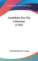 Analekten für die Litteratur (German Edition) 1436776732 Book Cover