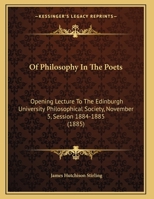 Of Philosophy in the Poets, Lecture 1378399099 Book Cover