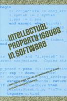 Intellectual Property Issues in Software (Photocopy Only) 0309043441 Book Cover