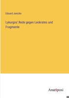 Lykurgos' Rede gegen Leokrates und Fragmente 3382001063 Book Cover