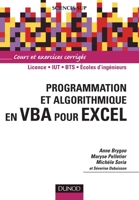 Programmation et algorithmique en VBA pour Excel - Livre+compléments en ligne (French Edition) 2100507990 Book Cover