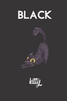 black kitty: small lined Watercolor Cat Notebook / Travel Journal to write in (6'' x 9'') 120 pages 1670763161 Book Cover