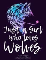 Just a Girl Who Loves Wolves: Notebook for Wolf Lover Back to School Gift 8.5x11 1082480479 Book Cover