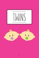 Twins, Notes: Notes, notebook, twins, 120 pages, baby boy, baby girl, gift, baby party, mom, dad, points, birth 1697657346 Book Cover