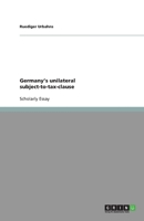 Germany's unilateral subject-to-tax-clause 3640278038 Book Cover