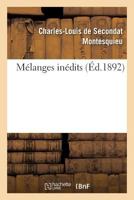 Ma(c)Langes Ina(c)Dits de Montesquieu 2012194605 Book Cover