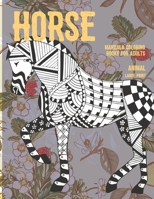 Mandala Coloring Books for Adults Large Print - Animal - Horse B08RGZH951 Book Cover