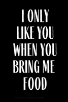 I Only Like You When You Bring Me Food: Funny Meal Planner Notebook Book Tracker Plan Meals Daily Weekly Monthly 52 Week Food Diary Log Journal Calendar Macro Meal Prep And Planning Grocery Shopping L 1709960663 Book Cover