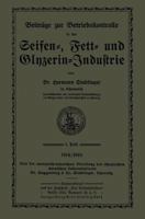 Beitrage Zur Betriebskontrolle in Der Seifen-, Fett- Und Glyzerin-Industrie 3662244810 Book Cover