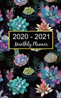 2020 - 2021 Monthly Planner: Succulents Black Natural 2020 - 2021 Planner Calendar 169617340X Book Cover
