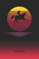 Planner: Woman Riding Unicorn 2 Year Weekly Planning Organizer 2020 - 2021 Retro Vintage Vaporwave Sunset Cover January 20 - December 21 Writing Notebook Productive Datebook Calendar Schedule Plan Day 1702375498 Book Cover
