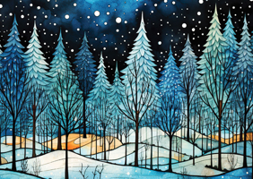 Winter Nightfall Deluxe Boxed Holiday Cards (20 Cards, 21 Self-Sealing Envelopes) 1441345833 Book Cover