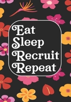 Eat Sleep Recruit Repeat: Funny Appreciation Notebook for Human Resources employee or boss, cute original adult gag gift for coworker (employee appreciation gifts) 1677450819 Book Cover