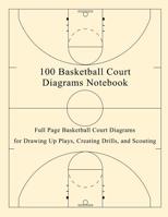 100 Basketball Court Diagrams Notebook: Full Page Basketball Court Diagrams for Drawing Up Plays, Creating Drills, and Scouting 1078125848 Book Cover