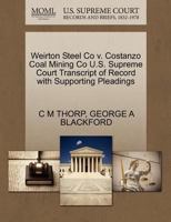 Weirton Steel Co v. Costanzo Coal Mining Co U.S. Supreme Court Transcript of Record with Supporting Pleadings 1270379860 Book Cover