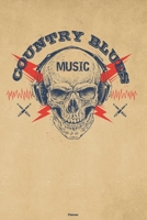 Country Blues Music Planner: Skull with Headphones Country Blues Music Calendar 2020 - 6 x 9 inch 120 pages gift 1658044460 Book Cover