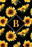 B: Letter B Notebook - Black & Yellow Sunflower Personalized Gifts, Lined 120 Page, 6x9 Size 1675090467 Book Cover