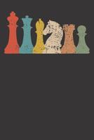 Chess Notebook: Retro Vintage Chess Chessmen 6x9 College Ruled 120 Pages Student Teacher School 1079294244 Book Cover