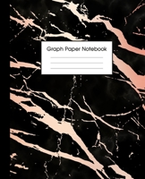 Graph Paper Notebook: Trendy Black Marble and Rose Gold 7.5 x 9.25 inches - 5 x 5 Squares per inch, Quad Ruled Cute Graph Paper Composition Notebook for Children, Kids, Girls, Teens and Students (Math 1689444592 Book Cover