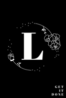 Simple Black Initial Letter L Notebook with Rose Floral Journal for Women, Girls Birthday Gift and School: Lined Notebook / Journal Gift, 120 Pages, 6x9, Soft Cover, Matte Finish 1677321709 Book Cover