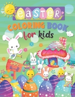 Easter Coloring Book for Kids Ages 4-8: 50 Easy Designs with Spring Scene Including Chicks, Bunnies, and Easter Eggs B08W7JH738 Book Cover