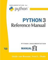 Python 3 Reference Manual: (Python Documentation Manual Part 2) 1441412697 Book Cover
