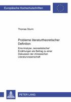 Probleme Literaturtheoretischer Definition: Eine Analyse Neorealistischer Erzaehlungen ALS Beitrag Zu Einer Diskussion Der Chinesischen Literaturwisse 3631366183 Book Cover