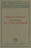 Physiologie Der Stimme Und Sprache 3846035718 Book Cover