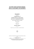 The United Nations oil-for-food program : issues of accountability and transparency B0848XW7MZ Book Cover